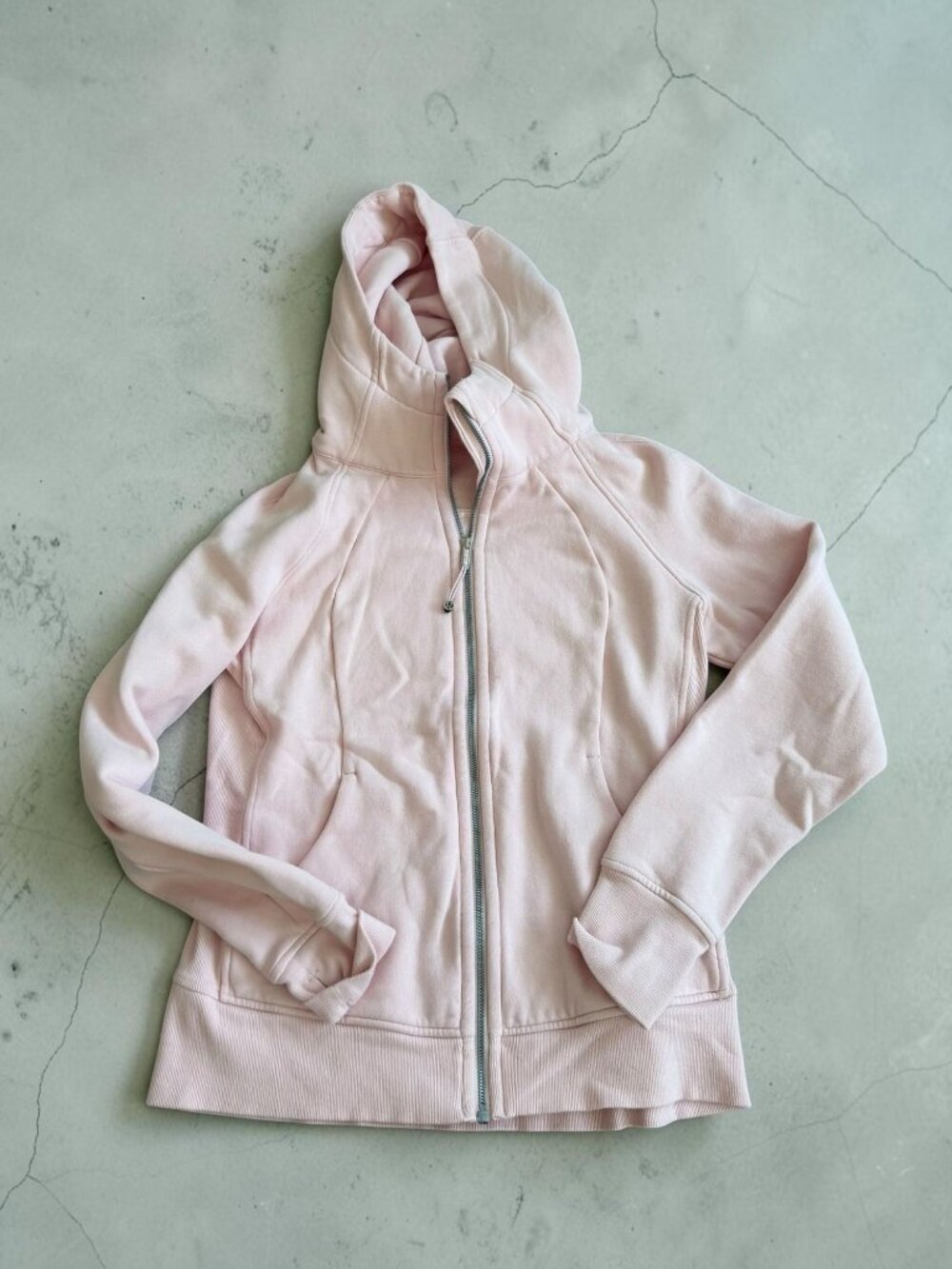 LULULEMON Pink Crop Hooded Zip Sweatshirt Size 8